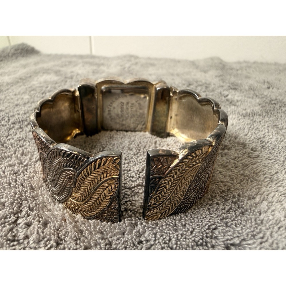 Two Tone Brass & Silver Geneva Platinum Watch Cuff Untested - Picture 3 of 3